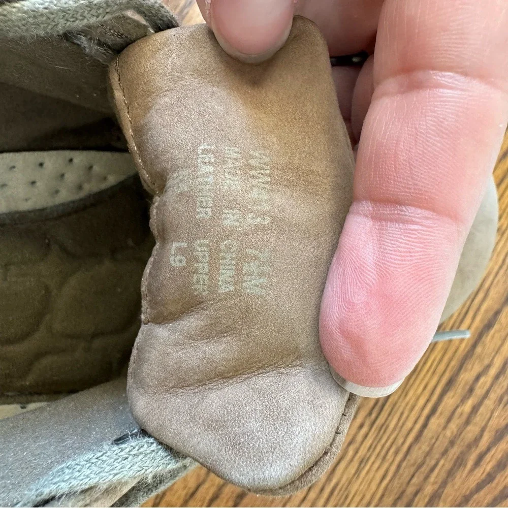 Rockport Womens Taupe Nubuck Leather Walking Shoes Lace Up Sneakers 7.5 M WW413